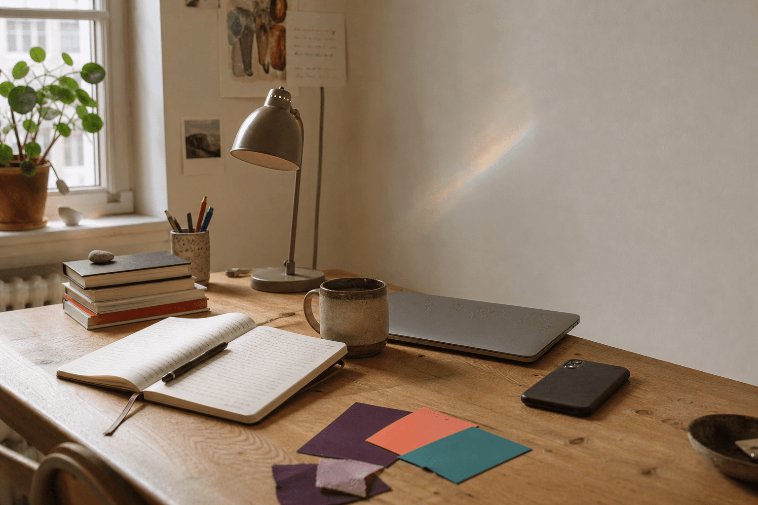 Arbeitsplatz, an dem QueerMind mit Sorgfalt entwickelt wird